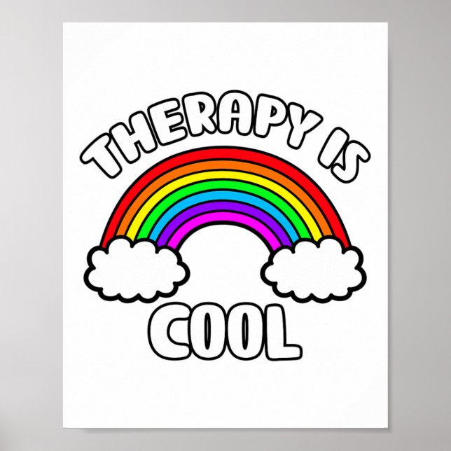 Hälsoupplysningsterapi är cool regnbåge  poster (Framsidan)