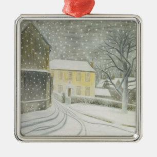 Halstead Road i Snö (av Eric Ravilious) Julgransprydnad Metall
