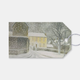 Halstead Road i Snö (av Eric Ravilious) Presentetikett