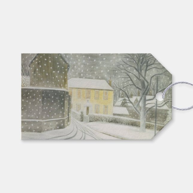 Halstead Road i Snö (av Eric Ravilious) Presentetikett (Framsidan (Horisontell))