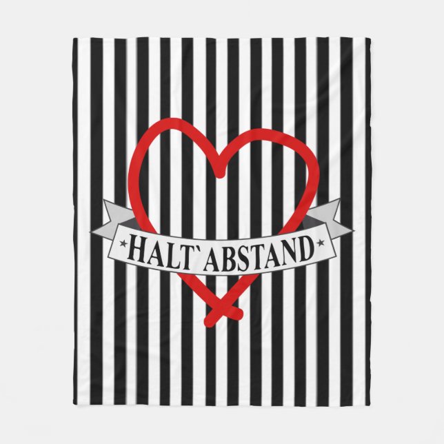 HALT ABSTAND mit Herz Fleecefilt (Framsidan)