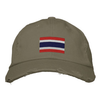 Halt av broderad chino i Thailand flagga Keps