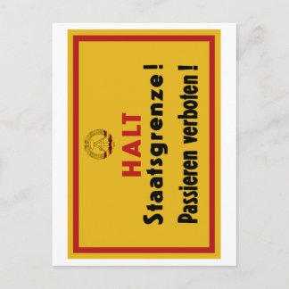 Halt Staatsgrenze! Berlinmuren, Tysklant tecken Vykort