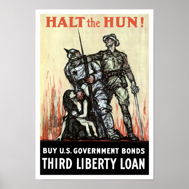 Halt the Hun! Köp amerikanska statsobligationer -  Poster (Framsidan)
