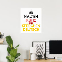 Halten Ruhe und Sprechen Deutsch