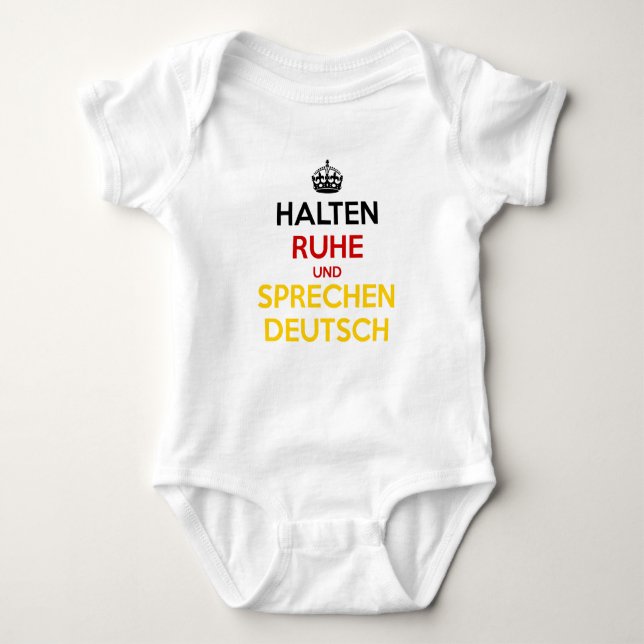 Halten Ruhe und Sprechen Deutsch T Shirt (Framsida)