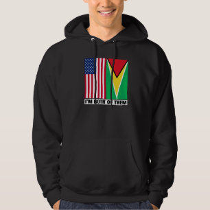 Halv amerikansk halv guyanesiskt arv USA & Guyana Hoodie