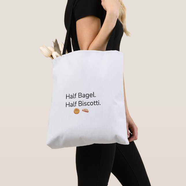 Halv Bagel Halv Biscotti-väska Tygkasse (Närbild)
