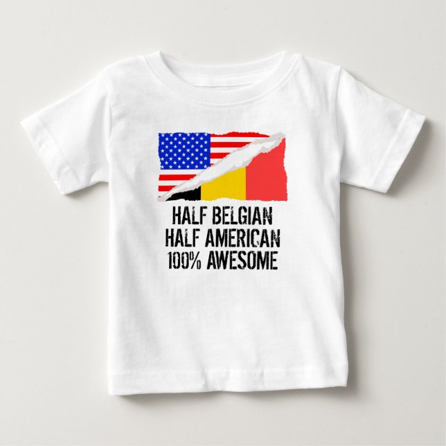 Halv belgisk halv amerikanfantastisk t-shirt (Framsida)