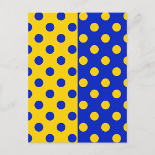 Halv blå gul prickmönsterdesign vykort