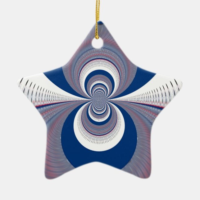 Halv blå julgransprydnad keramik (Framsidan)