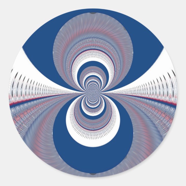 Halv blå runt klistermärke (Framsida)