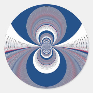 Halv blå runt klistermärke