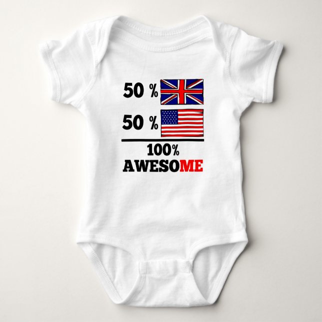 Halv brittisk halv amerikan t shirt (Framsida)