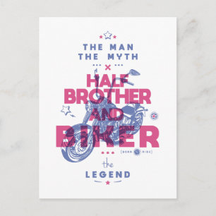 Halv bror och biker mannen myten i legenden vykort