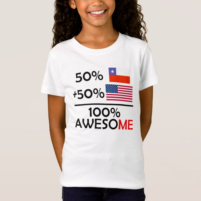 Halv chilensk halv amerikan t shirt (Framsida)
