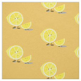 Halv citron och le citronskivan tyg