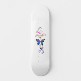 Halv-Colin Medvetenhet Fjäril Mini Skateboard Bräda 18,5 Cm