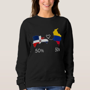 Halv colombiansk Halv dominikansk flagga kart DNA T Shirt