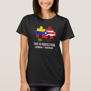 Halv colombiansk halv puertoricansk flagga karta B T Shirt