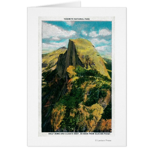 Halv Dome och Cloud's Rest från Glacier Point Hälsningskort (Framsidan)