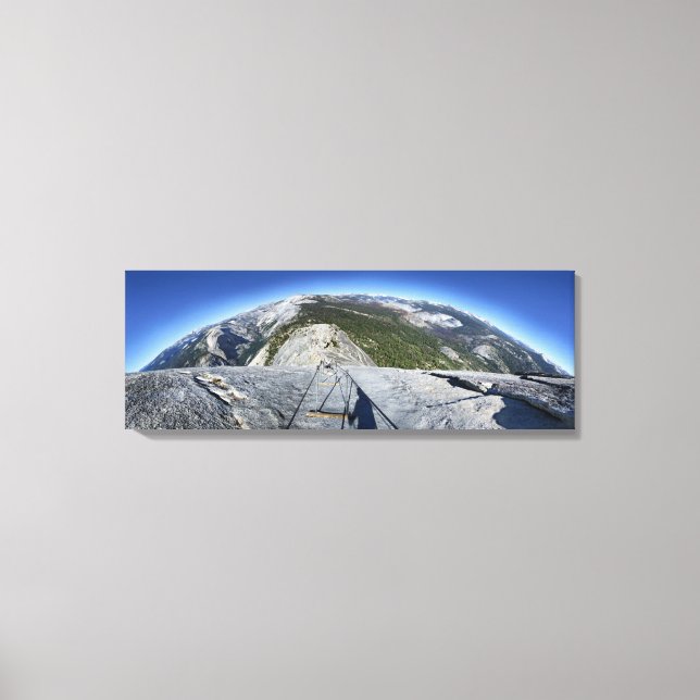 Halv dome Tittar nedåt från kablar - Yosemite Canvastryck (Framsida)
