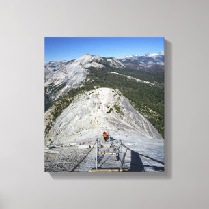 Halv dome Tittar nedåt från kablar - Yosemite Canvastryck