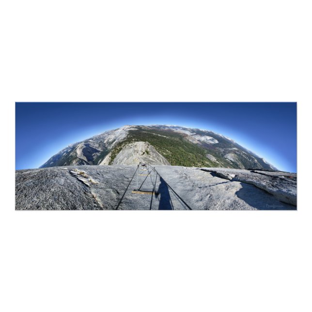 Halv dome Tittar nedåt från kablar - Yosemite Fototryck (Framsidan)