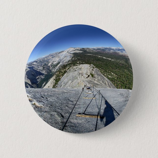 Halv dome Tittar nedåt från kablar - Yosemite Knapp (Framsida)