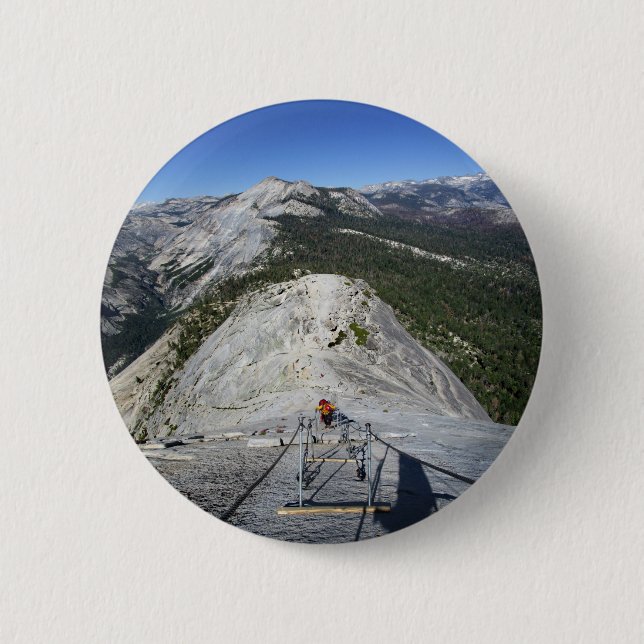 Halv dome Tittar nedåt från kablar - Yosemite Knapp (Framsida)
