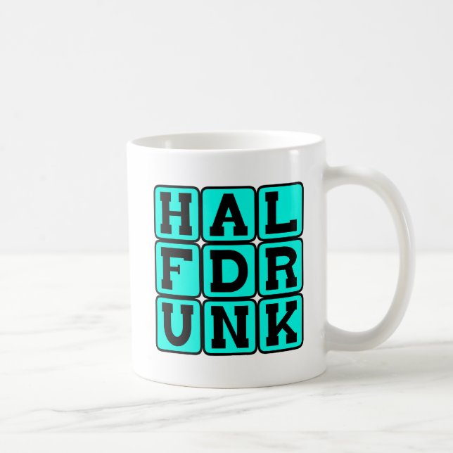 Halv drunknad, optimistisk syn kaffemugg (Höger)