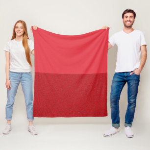 Halv fast halv texturerad Tomato Red Fleece Blanke