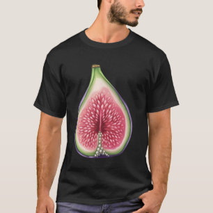Halv fikon med glänsande regnbågsinsida t shirt