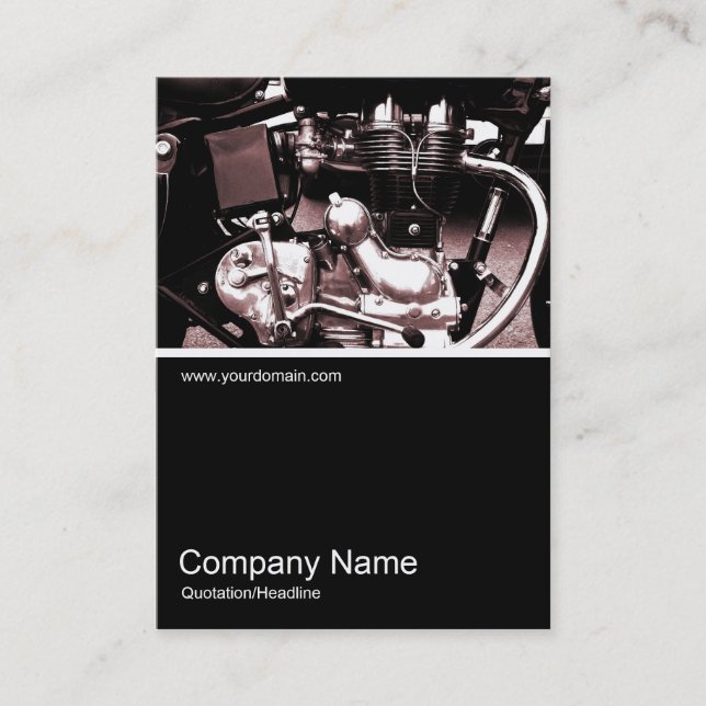 Halv&foto 010 - Motorcykelmotor Visitkort (Framsida)