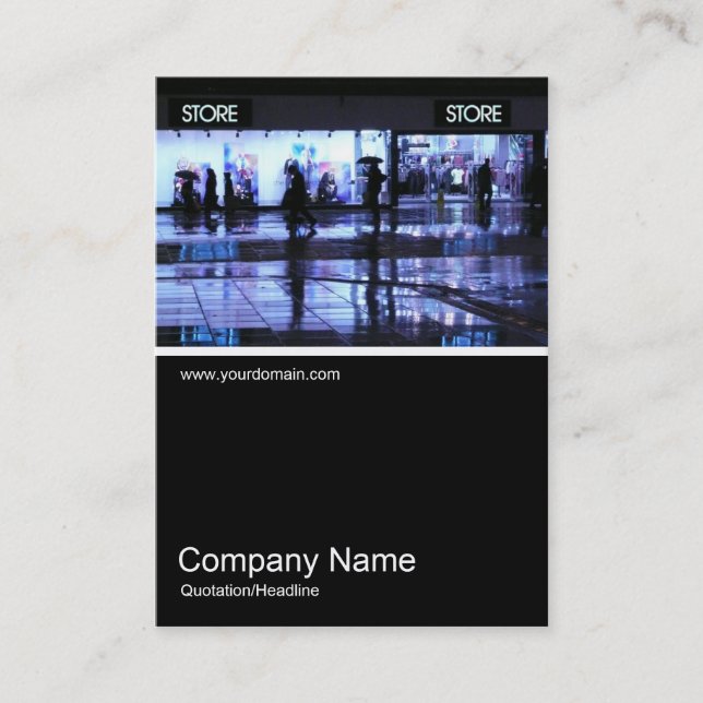 Halv&foto 0155 - Shopping i regnet Visitkort (Framsida)