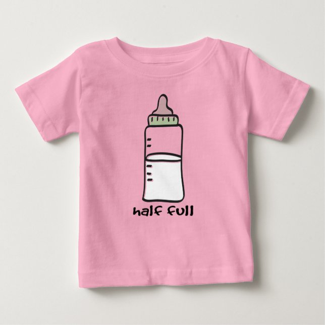 Halv Fullt - en lustig Baby T-Shirt (Framsida)