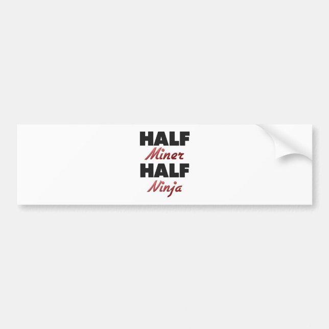 Halv gruvarbetare halva Ninja Bildekal (Framsidan)
