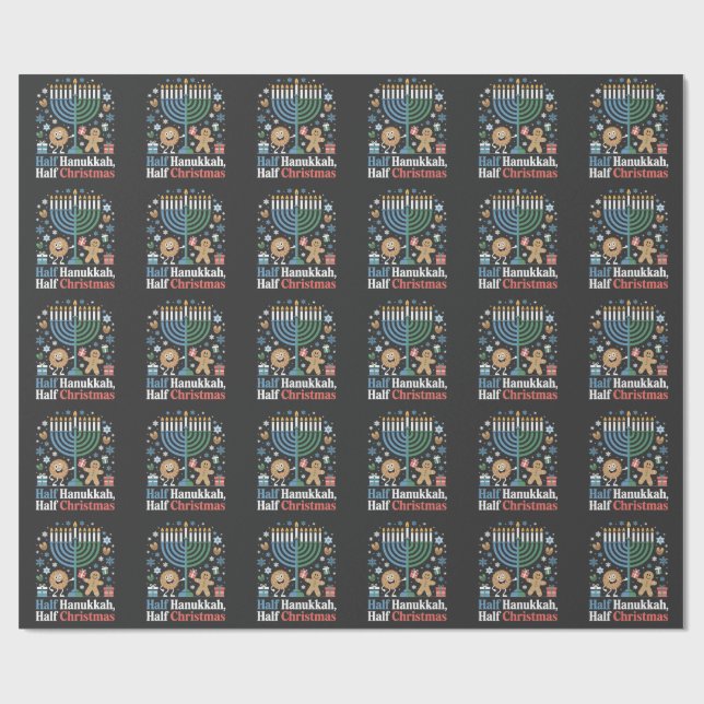 Halv Hanukkah Halv jul Rolig Christmukkah  Presentpapper (Platt)