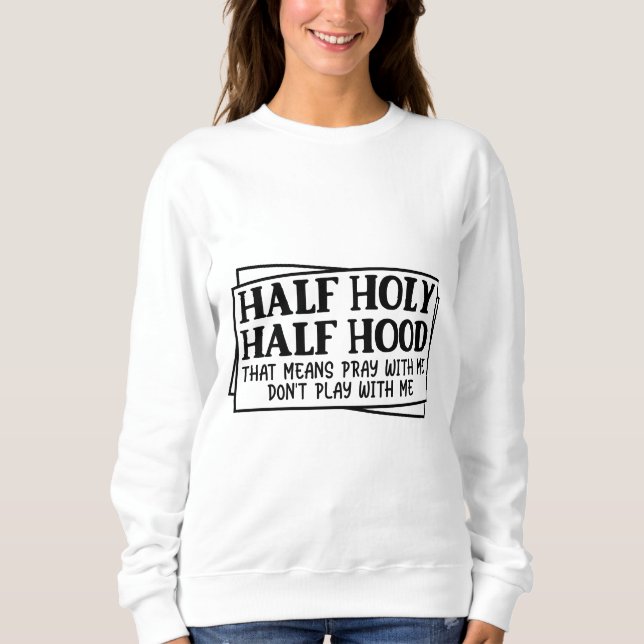 Halv Heliga halv Huva T Shirt (Framsida)