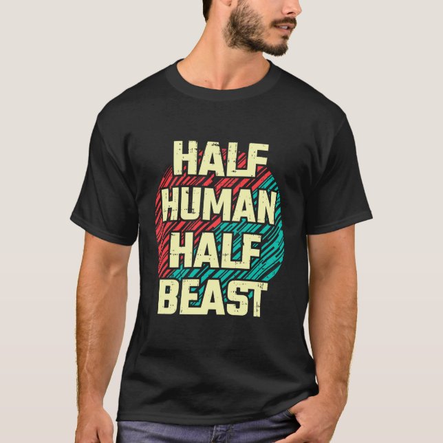 Halv human halverad Beast T-Shirt (Framsida)