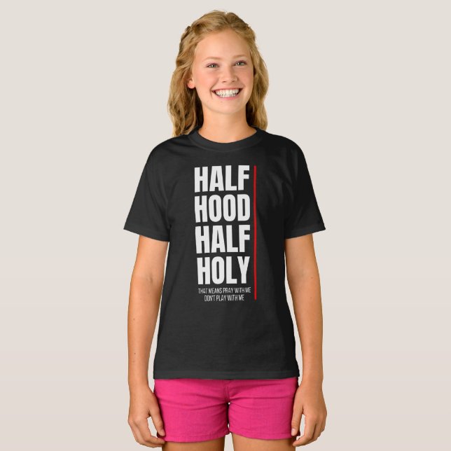 HALV HUUV HALV HELIG T-Shirt (Hel framsida)