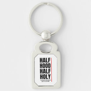 HALV HUva HALVT HELIG Rektangulärt Silverfärgad Nyckelring