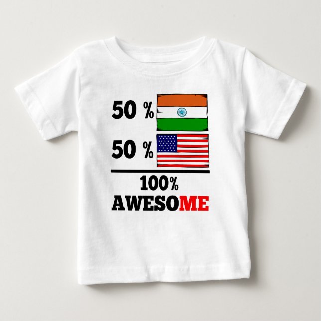 Halv indisk halv amerikan tee shirt (Framsida)