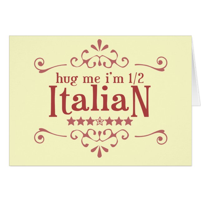 Halv italienare hälsningskort (Framsidan Horizontal)