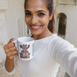 ☕️ halv kaffe, 💕 halv människa, all Mamma 🍎 Kaffemugg