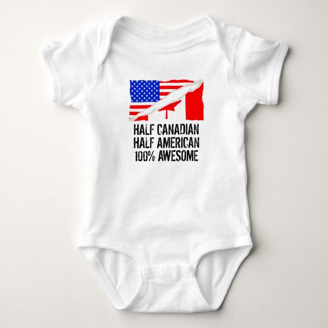 Halv kanadensisk halv amerikanfantastisk t shirt (Framsida)
