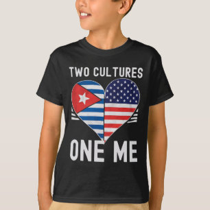 Halv kubansk halv amerikansk USA-flagga Kuba Ameri T Shirt