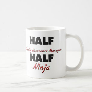 Halv kvalitets- försäkringschef halva Ninja Kaffemugg