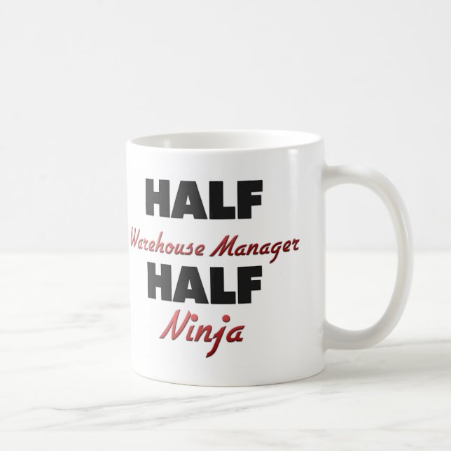 Halv lagerchef halva Ninja Kaffemugg (Höger)