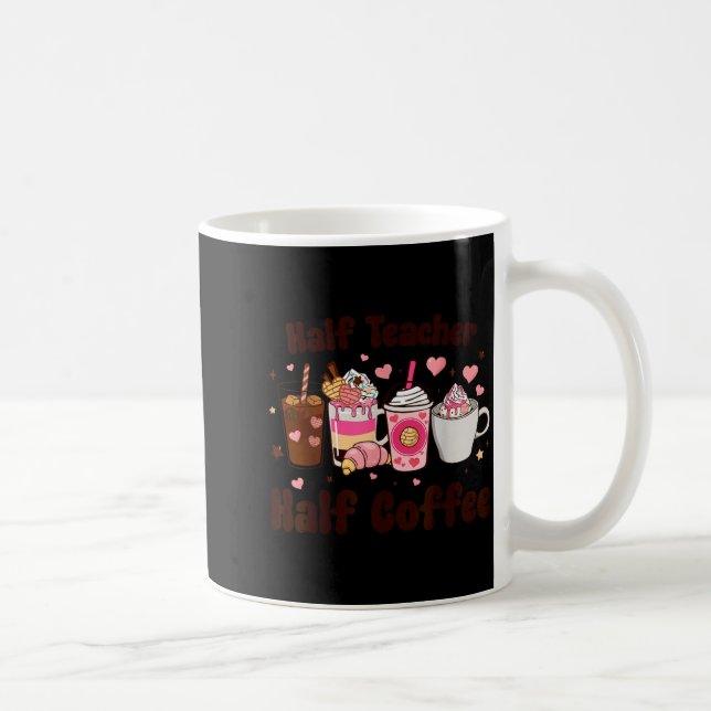 Halv lärare halv kaffe lärare dag förskola kaffemugg (Höger)